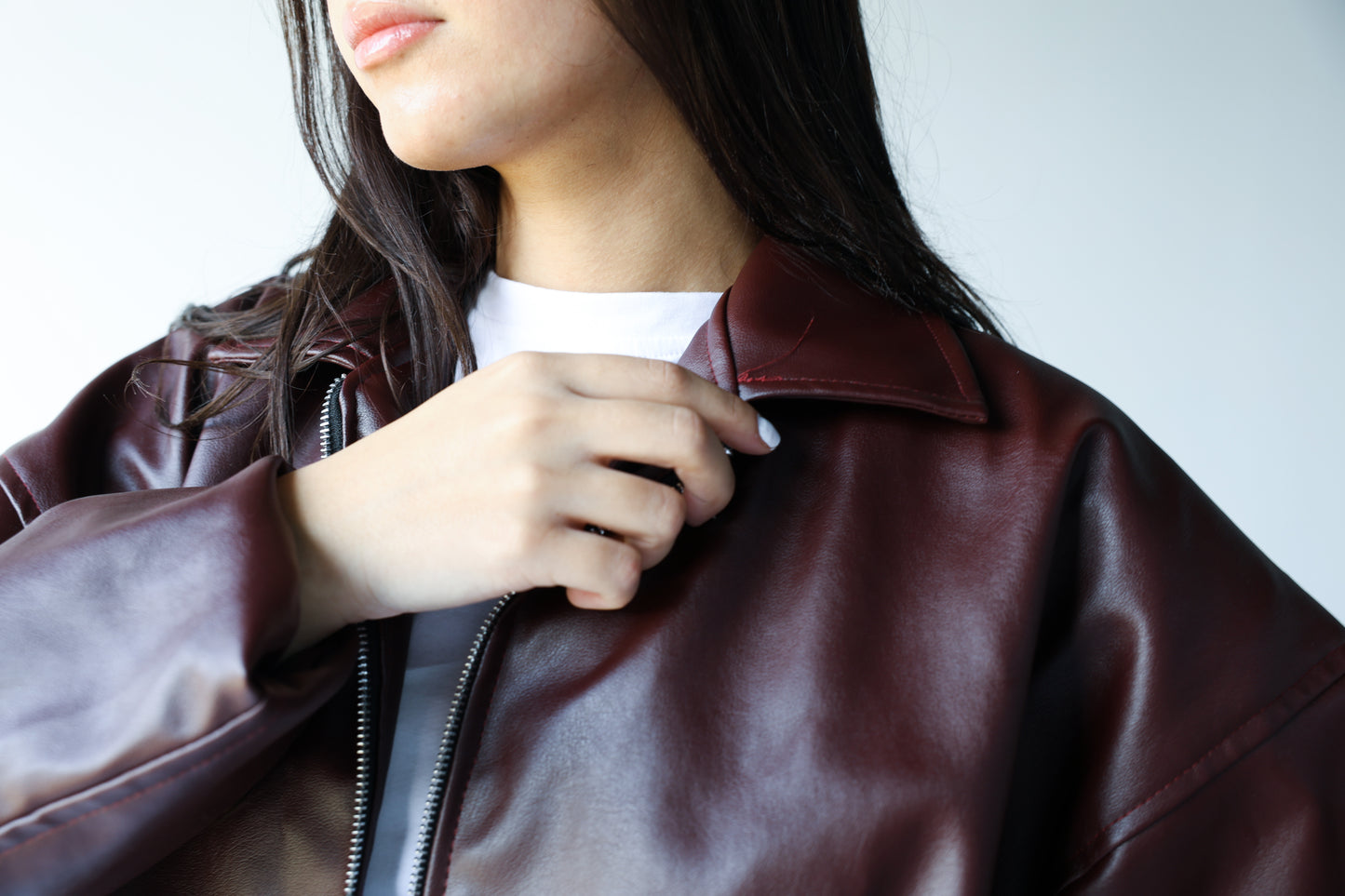 Burgundy leather jacket