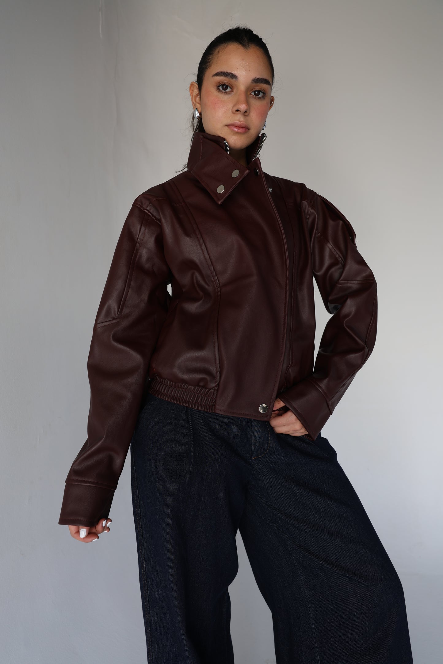 Aminet- Burgundy leather jacket