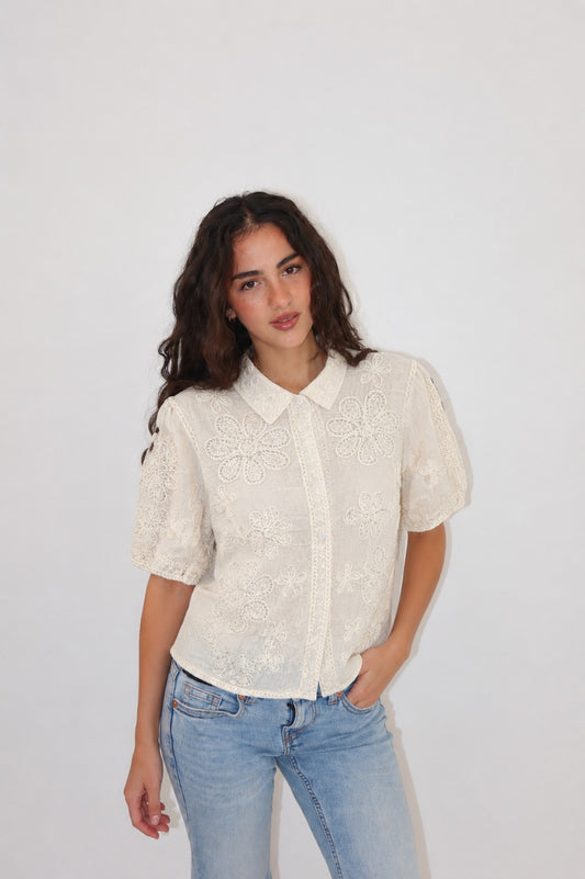Flower Embroidery Shirt
