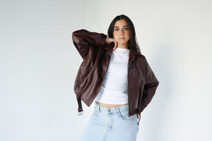 Burgundy leather jacket