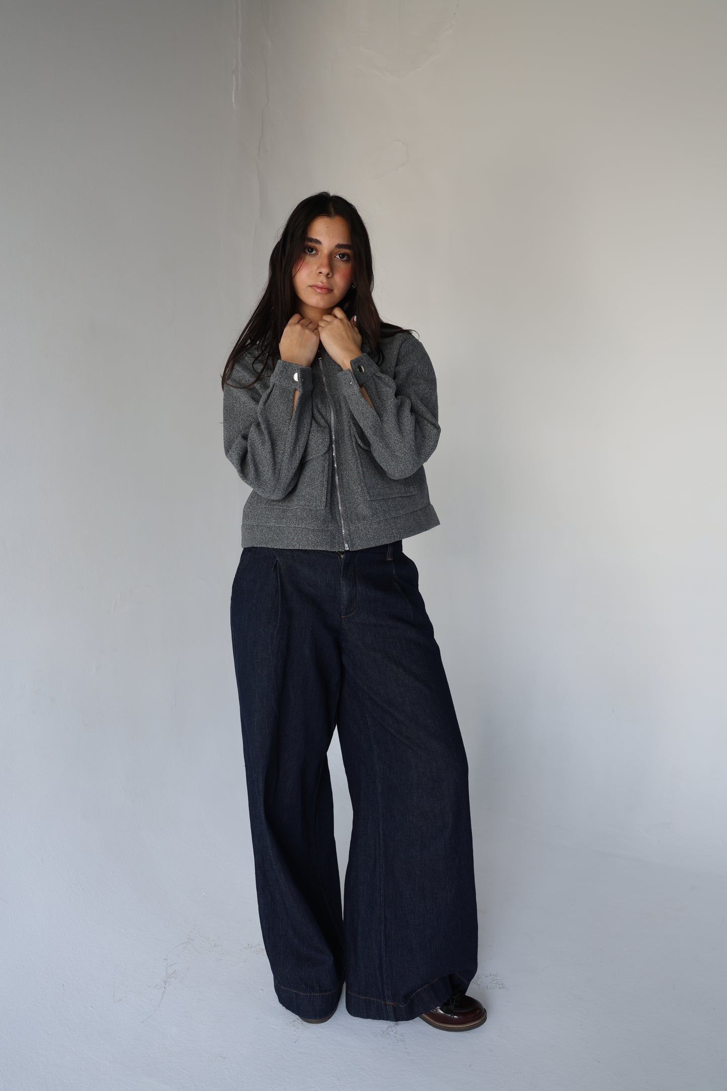 Asmhan - Heather Grey Felt Jacket