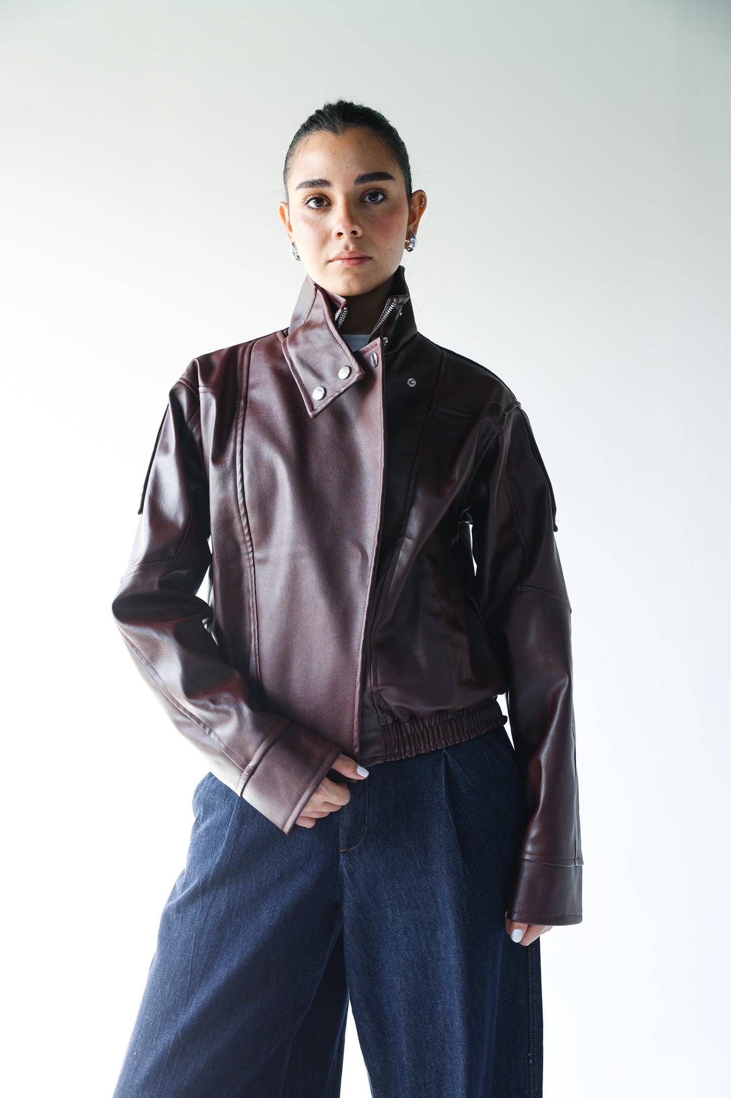 Burgundy leather jacket