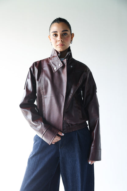 Burgundy leather jacket