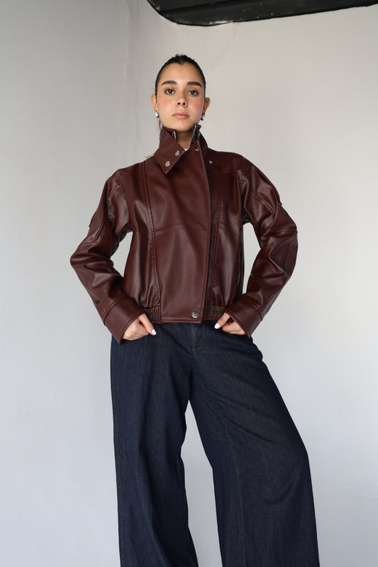 Aminet- Burgundy leather jacket