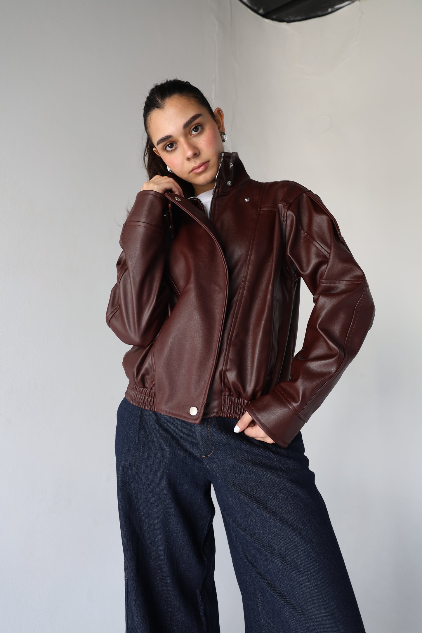 Aminet- Burgundy leather jacket