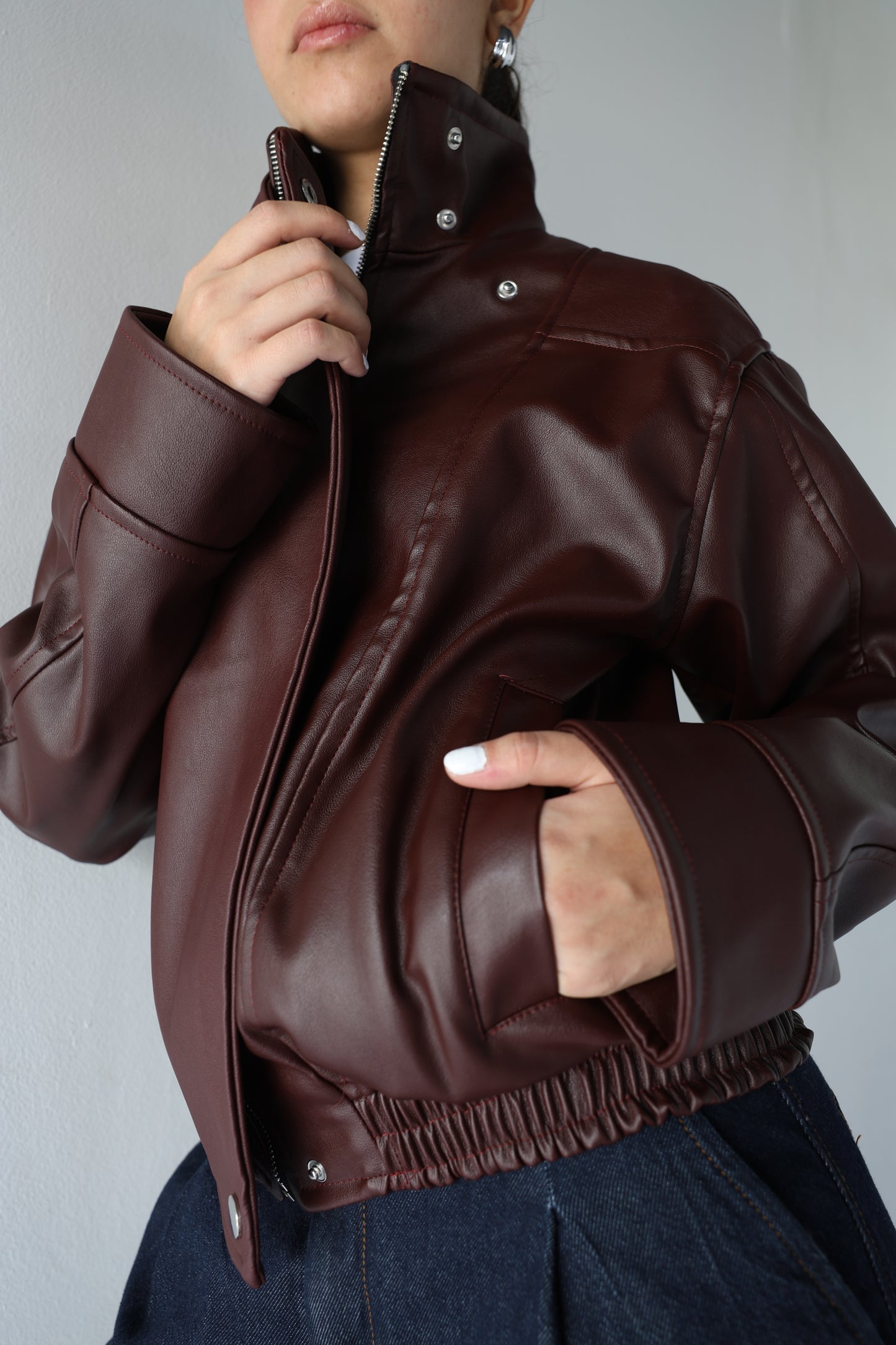 Aminet- Burgundy leather jacket