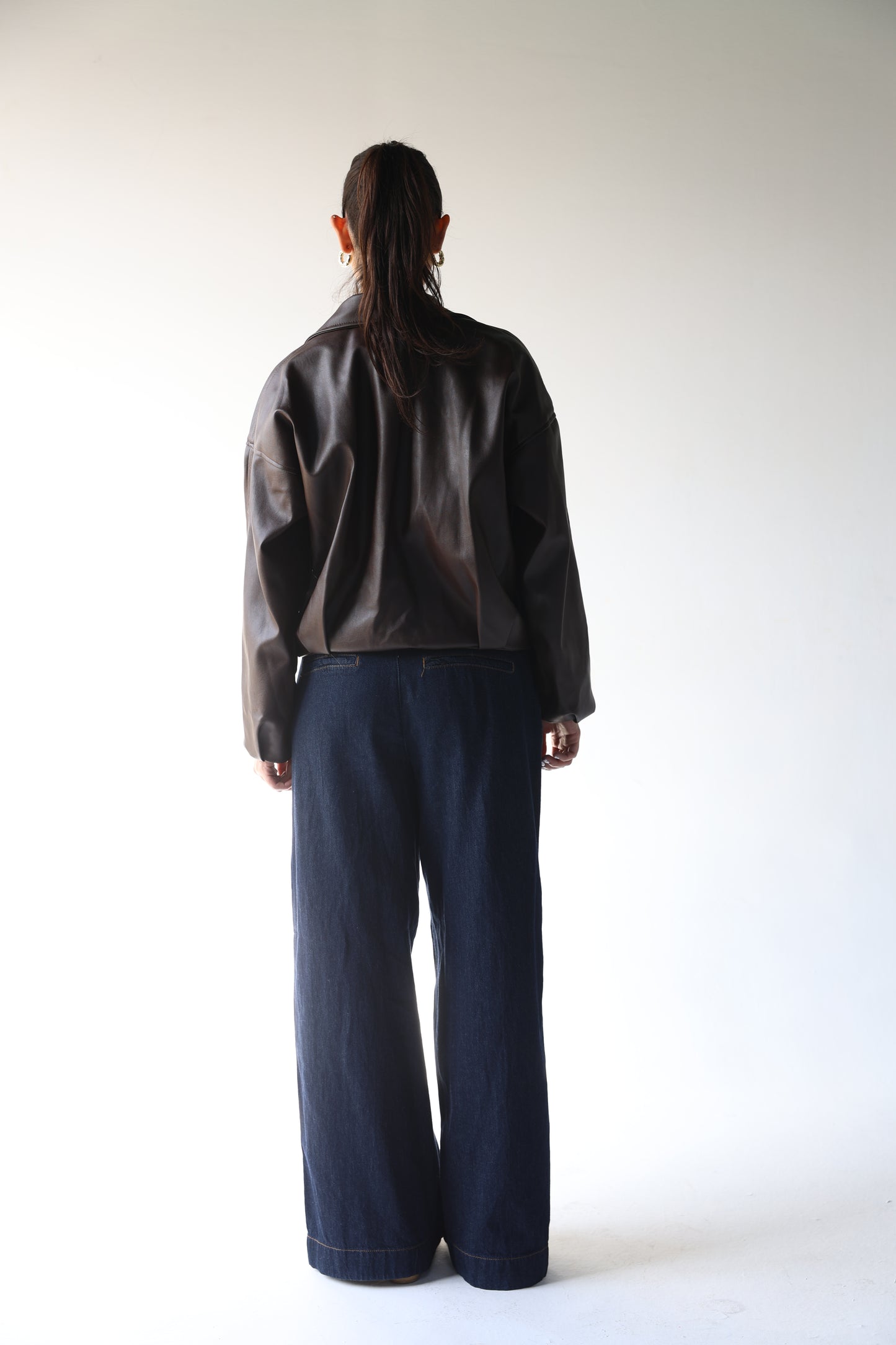 Suzana -Brown Leather Jacket with built in belt&nbsp;