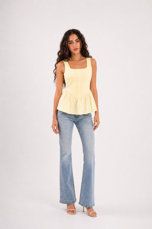 Yellow Peplum Top
