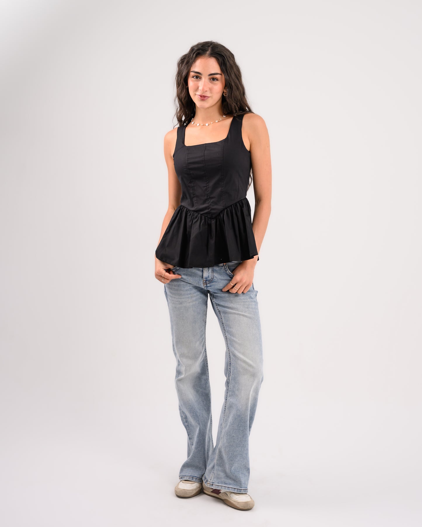 Black Peplum Top