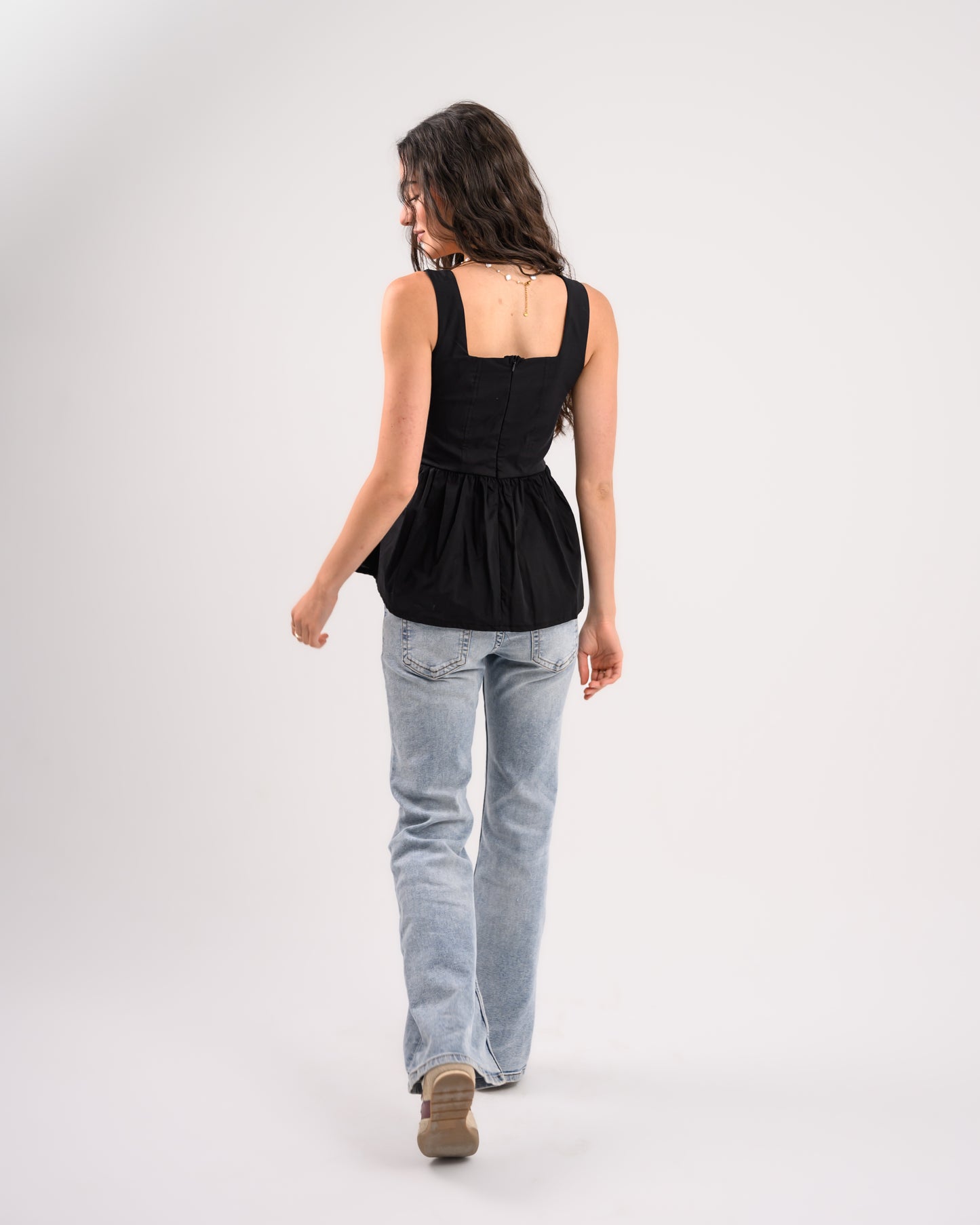 Black Peplum Top