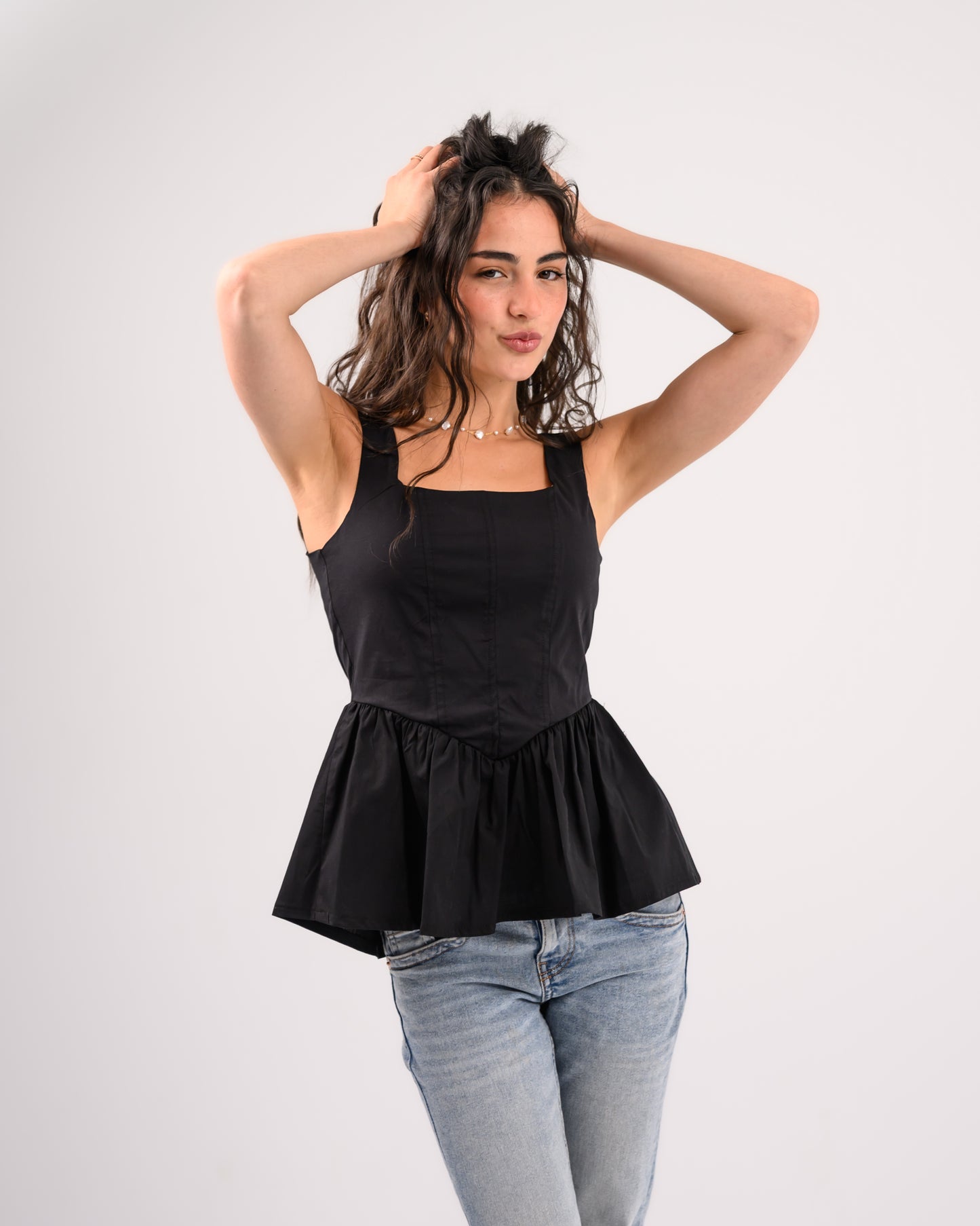 Black Peplum Top