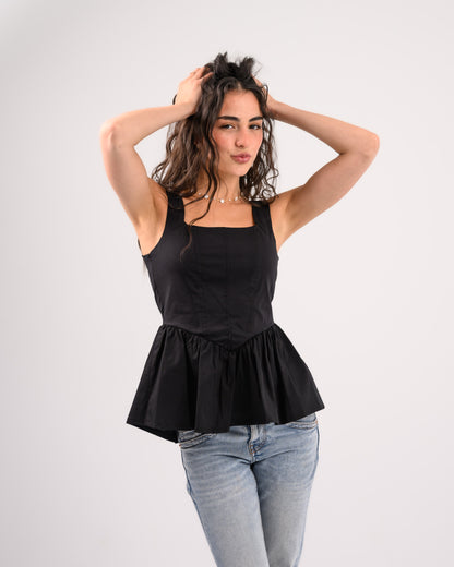Black Peplum Top