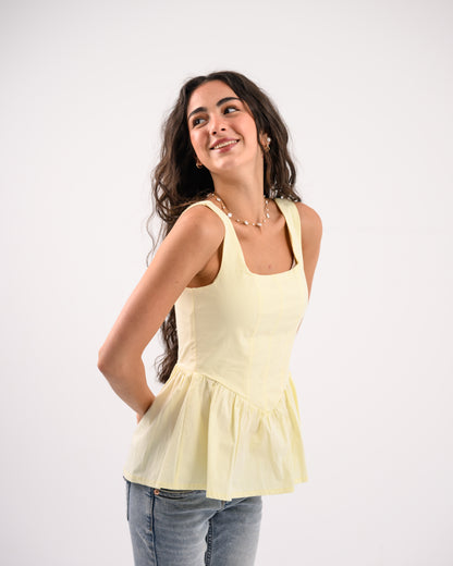 Yellow Peplum Top
