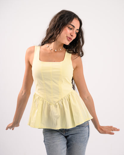 Yellow Peplum Top
