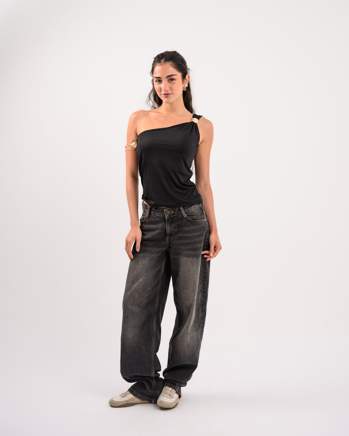 Black One Shoulder Top