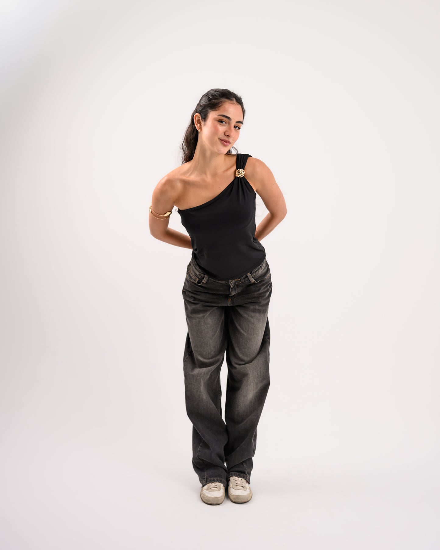 Black One Shoulder Top