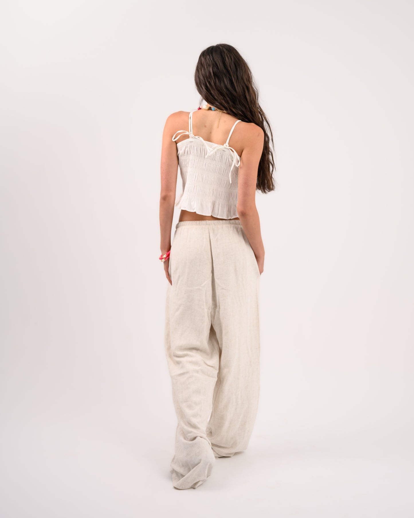 White Strappy Draped Top