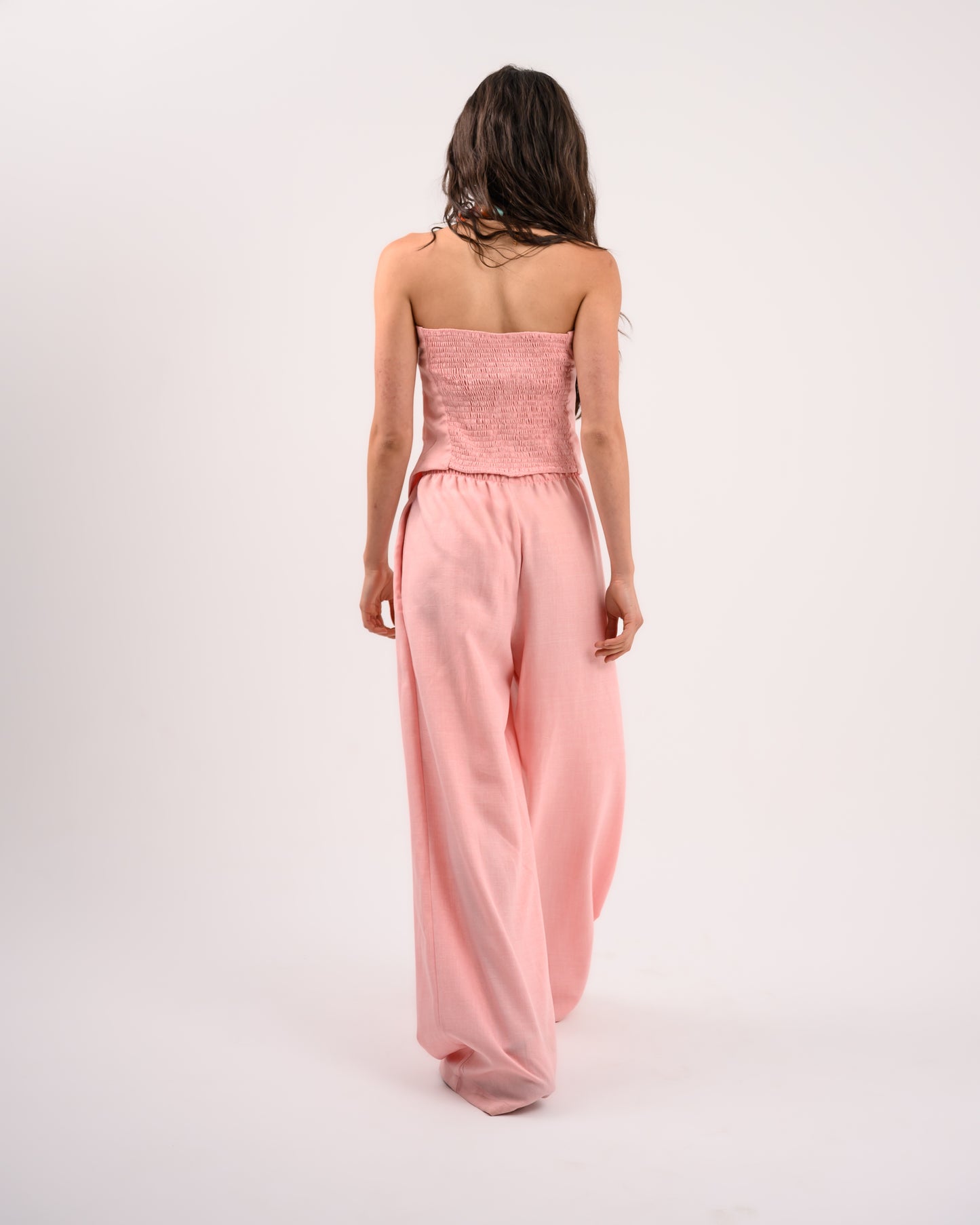Pink Strapless Cotton Set