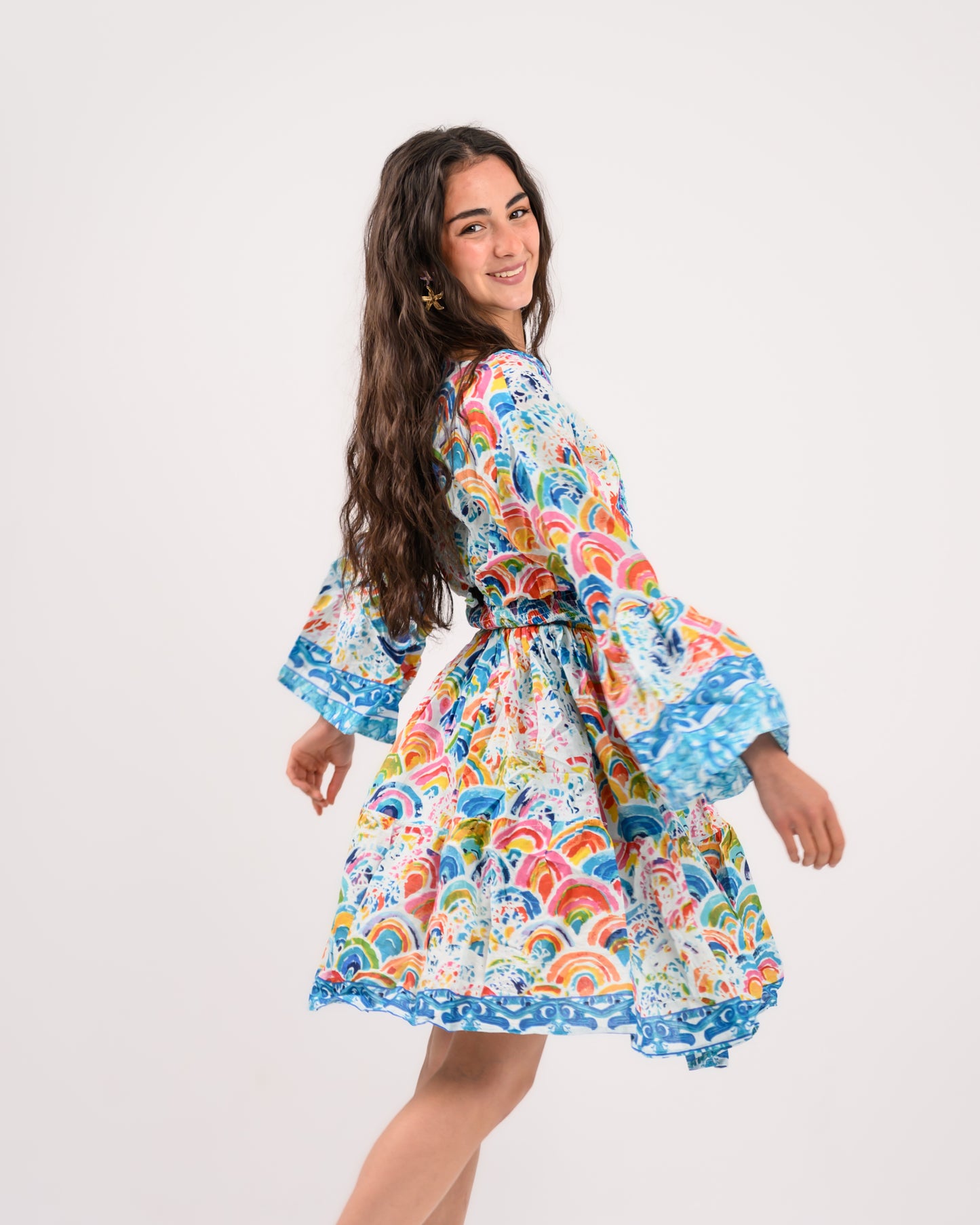 Turquoise Embroidery Beach Dress