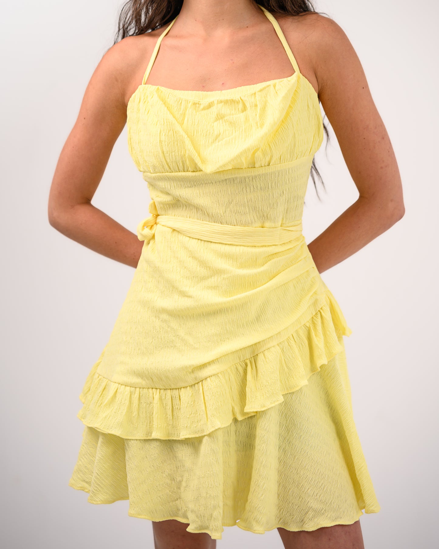 Yellow Short Ruffle Dress