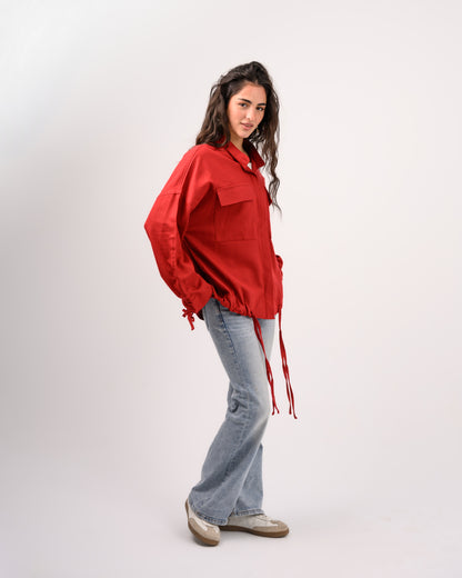 Red Linen Shirt