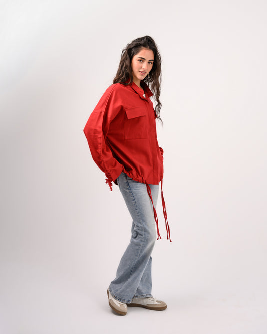 Red Linen Shirt