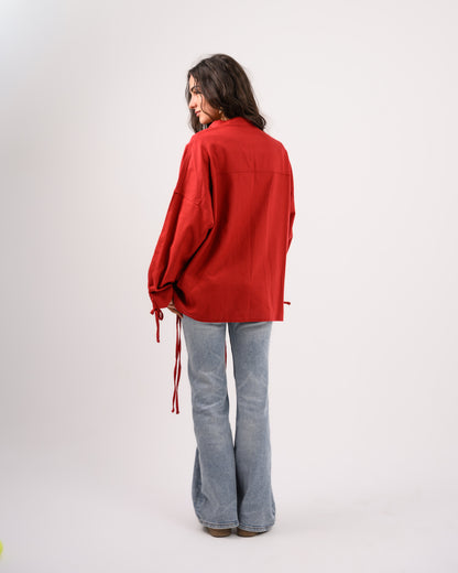 Red Linen Shirt