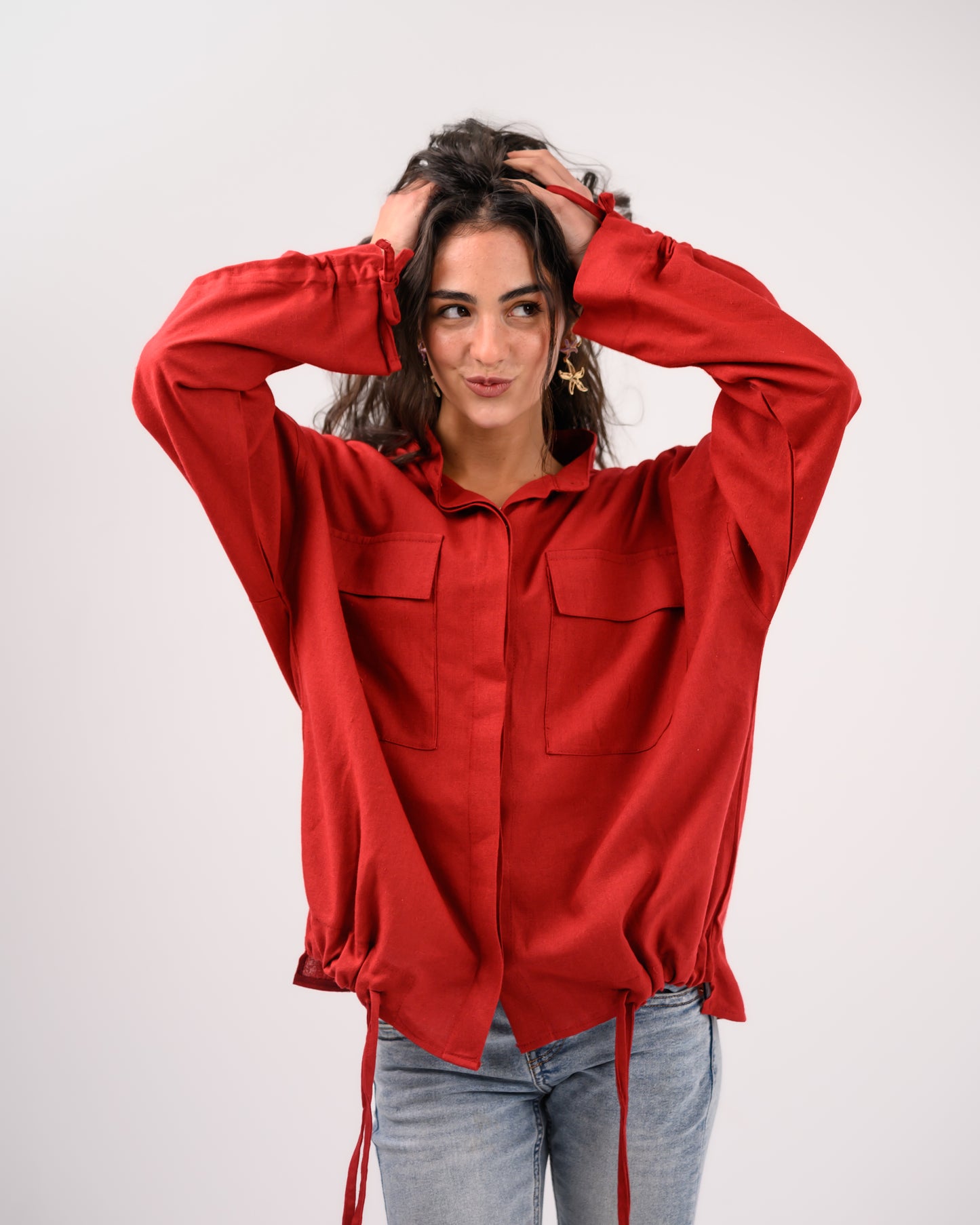 Red Linen Shirt