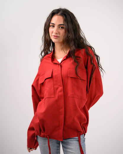 Red Linen Shirt
