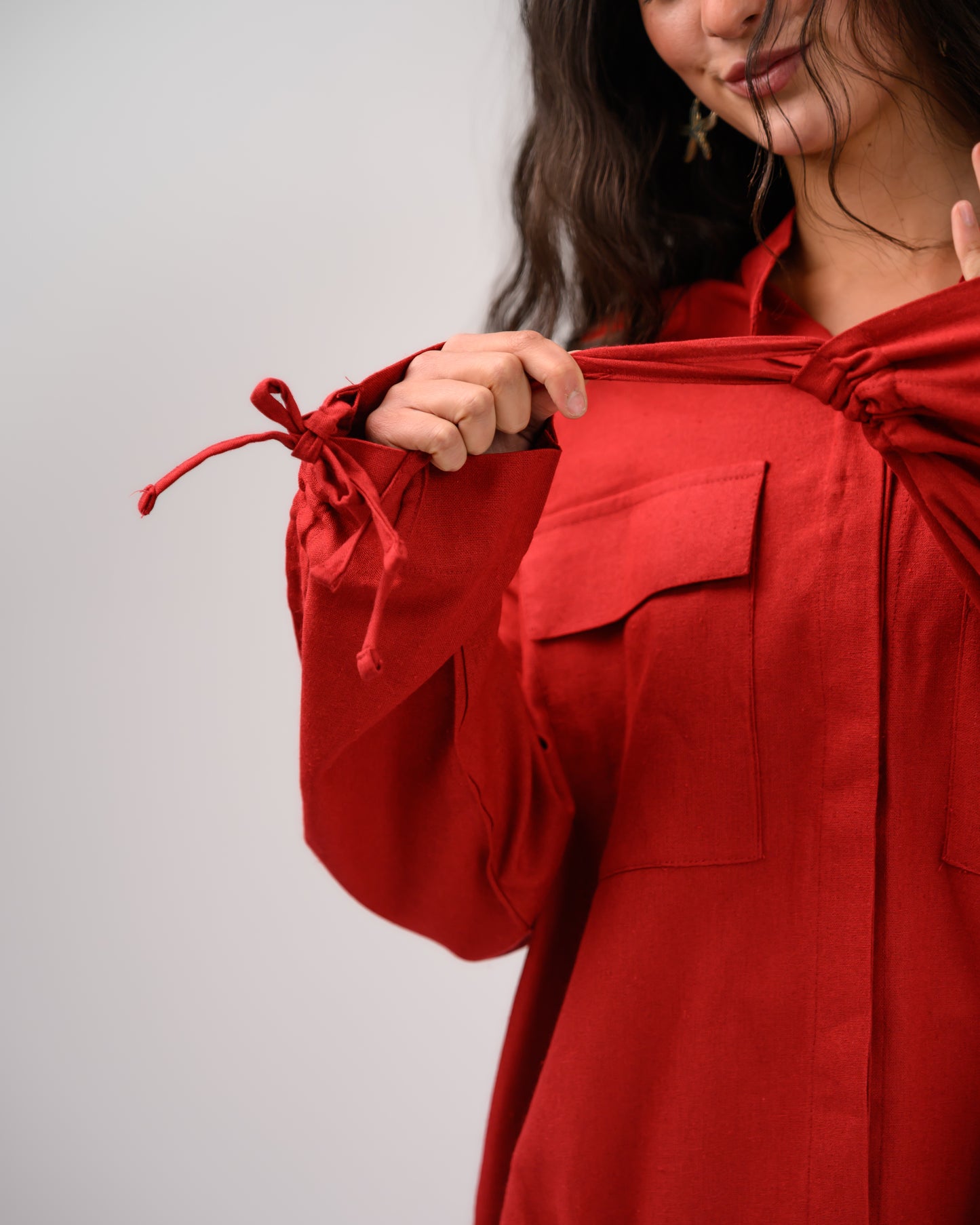 Red Linen Shirt