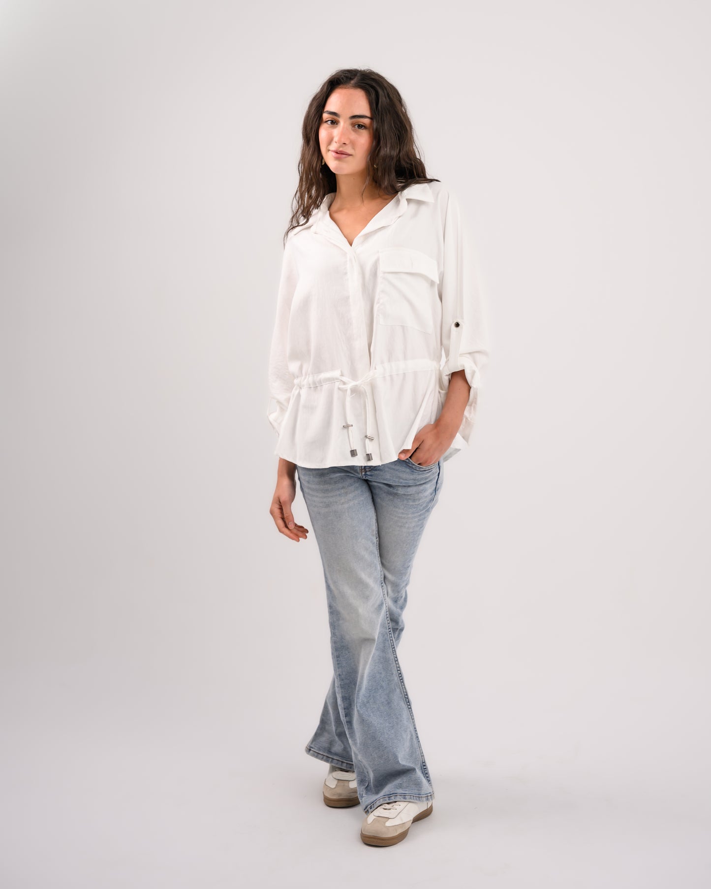 White Shirt with Ribbon