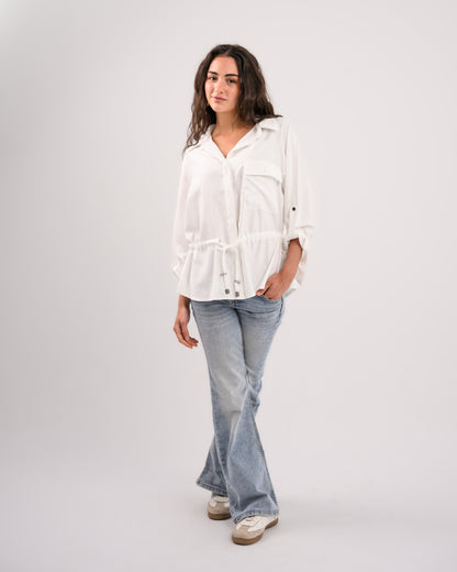 White Shirt with Ribbon