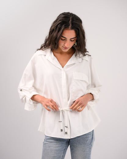 White Shirt with Ribbon