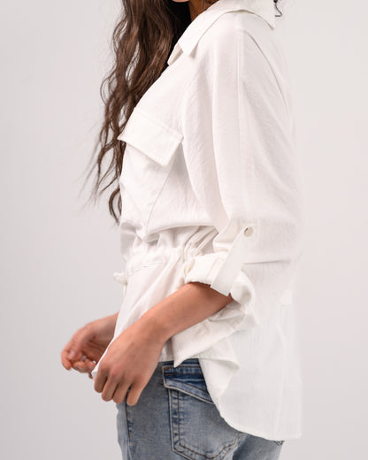 White Shirt with Ribbon