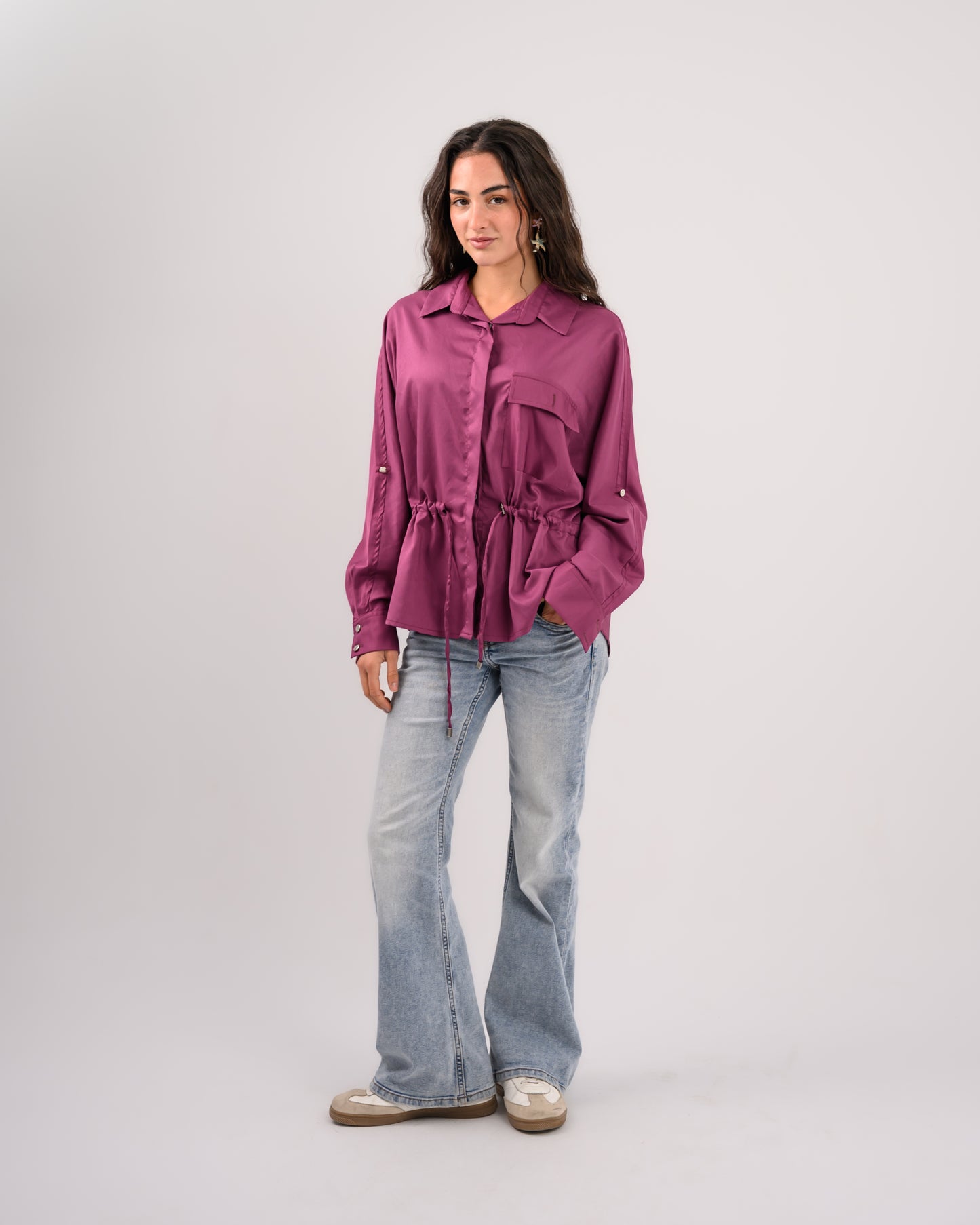 Purple Shirt with Ribbon