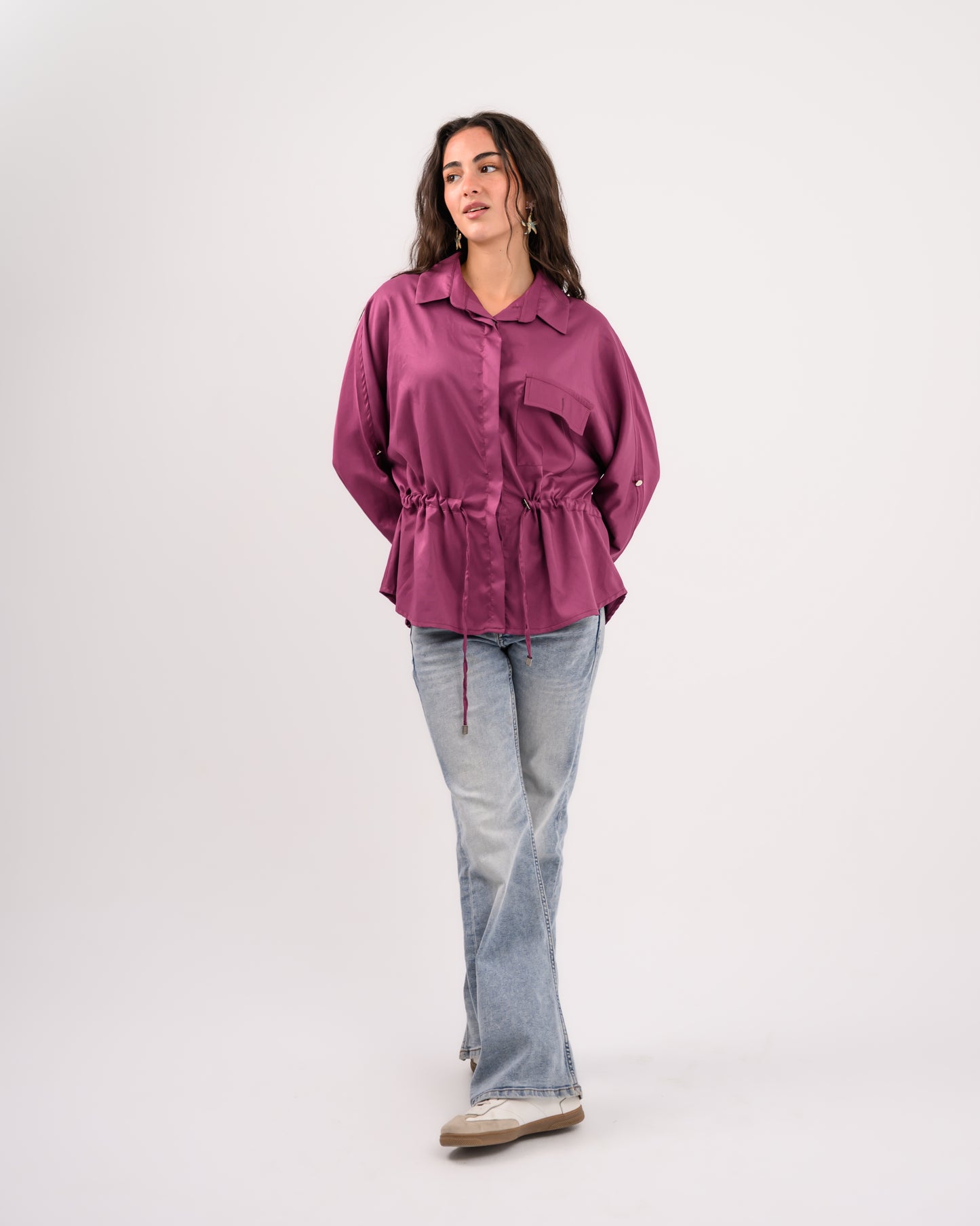 Purple Shirt with Ribbon