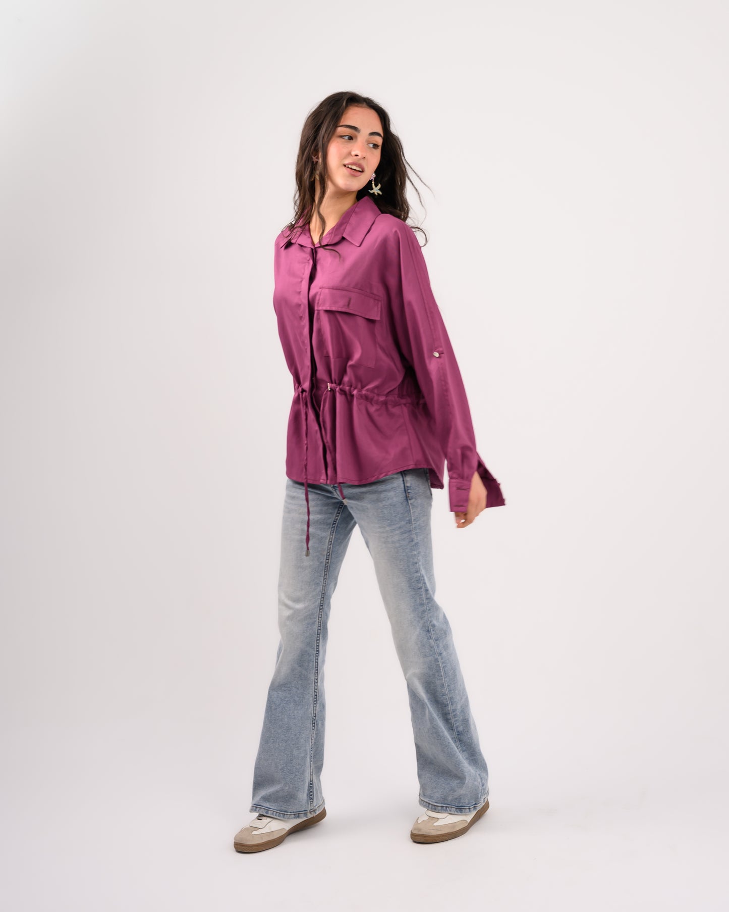 Purple Shirt with Ribbon