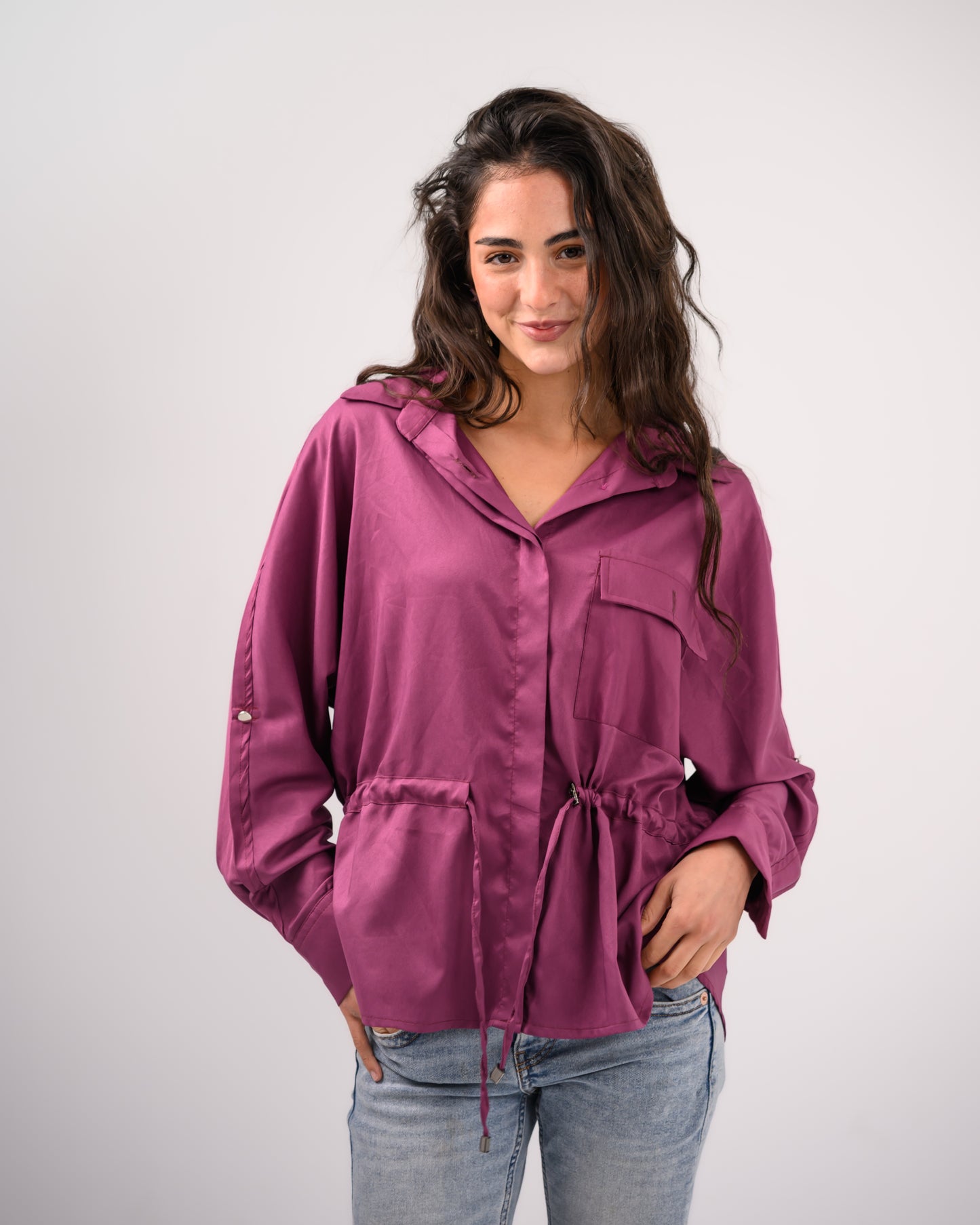 Purple Shirt with Ribbon