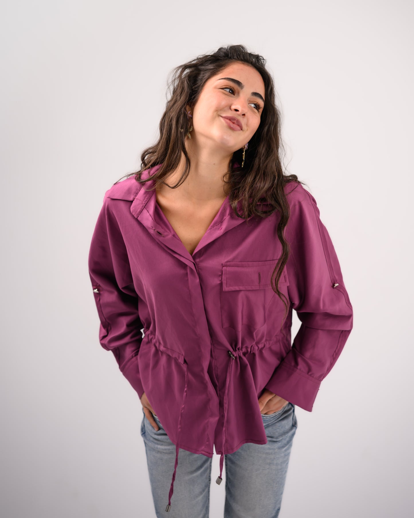 Purple Shirt with Ribbon