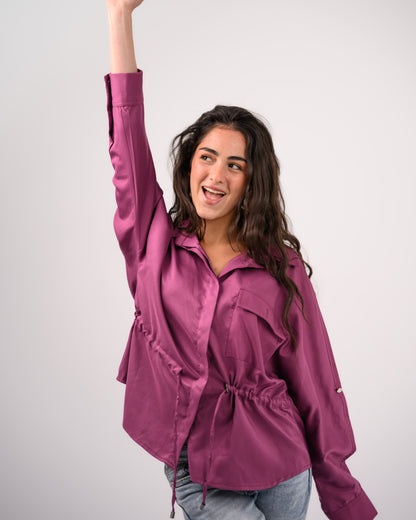 Purple Shirt with Ribbon