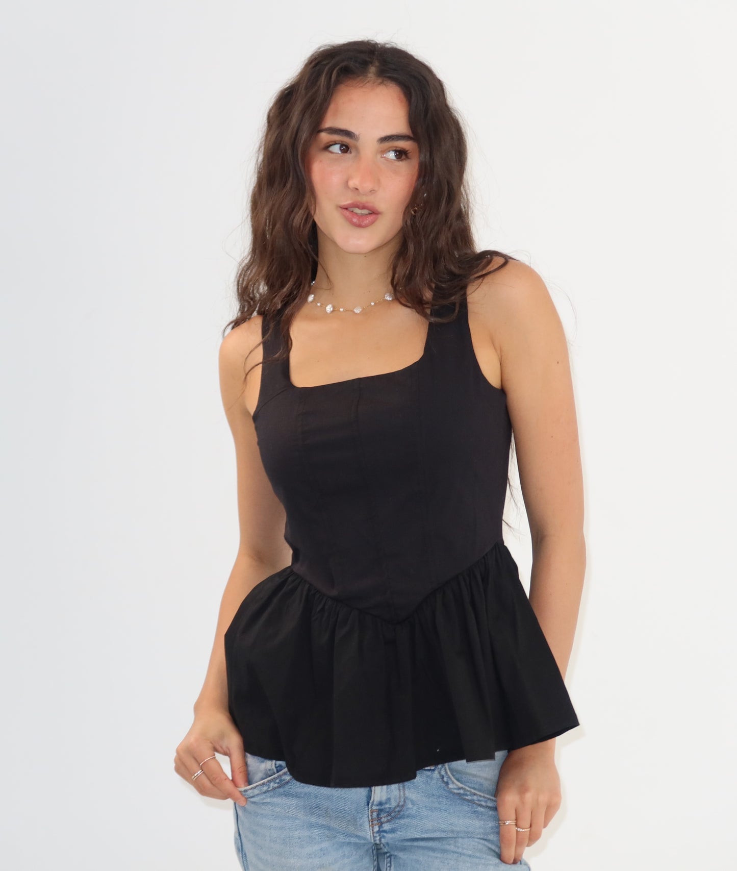 Black Peplum Top