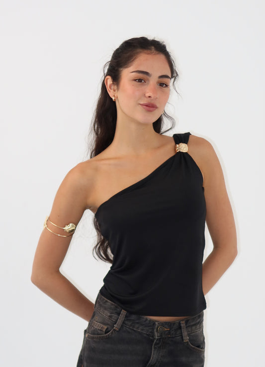 Black One Shoulder Top