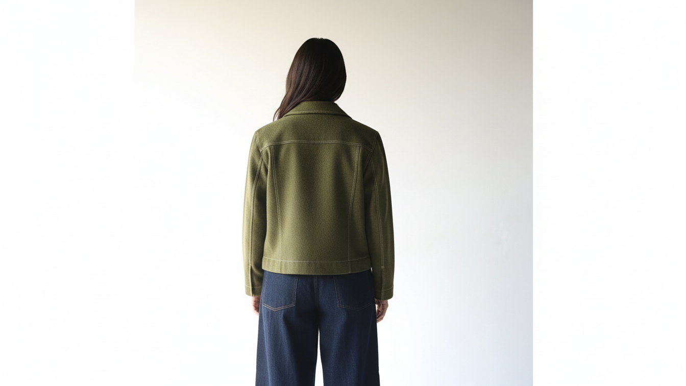 Asmhan - Olive Green Felt Jacket