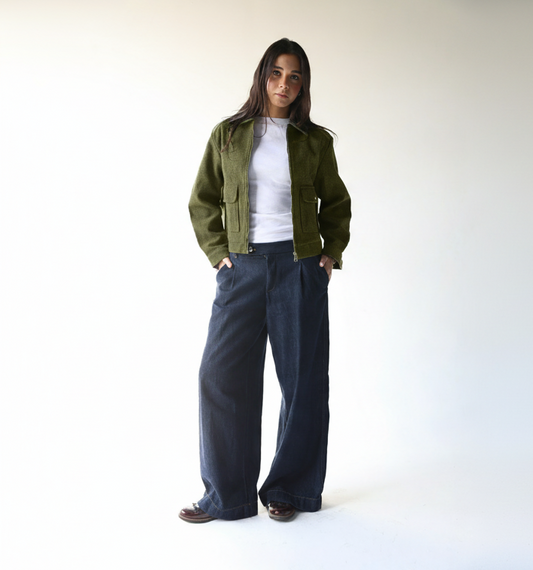 Asmhan - Olive Green Felt Jacket