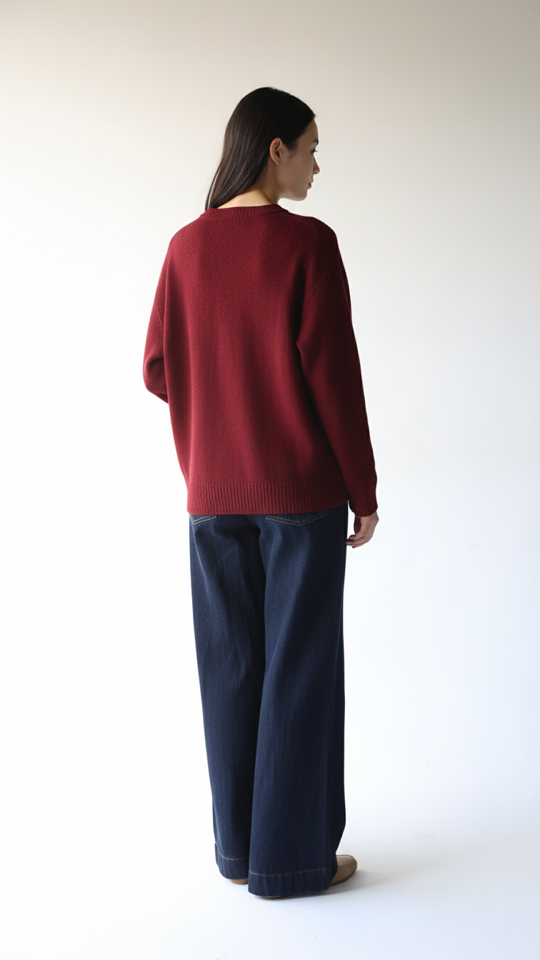 Luna -Dark Red Oversize Pullover
