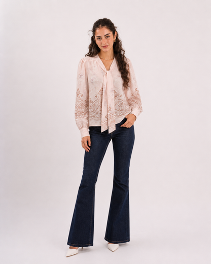 Coral Floral Burnout Blouse